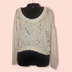 🛑SOLD🛑Cream Cropped Knit Sweater